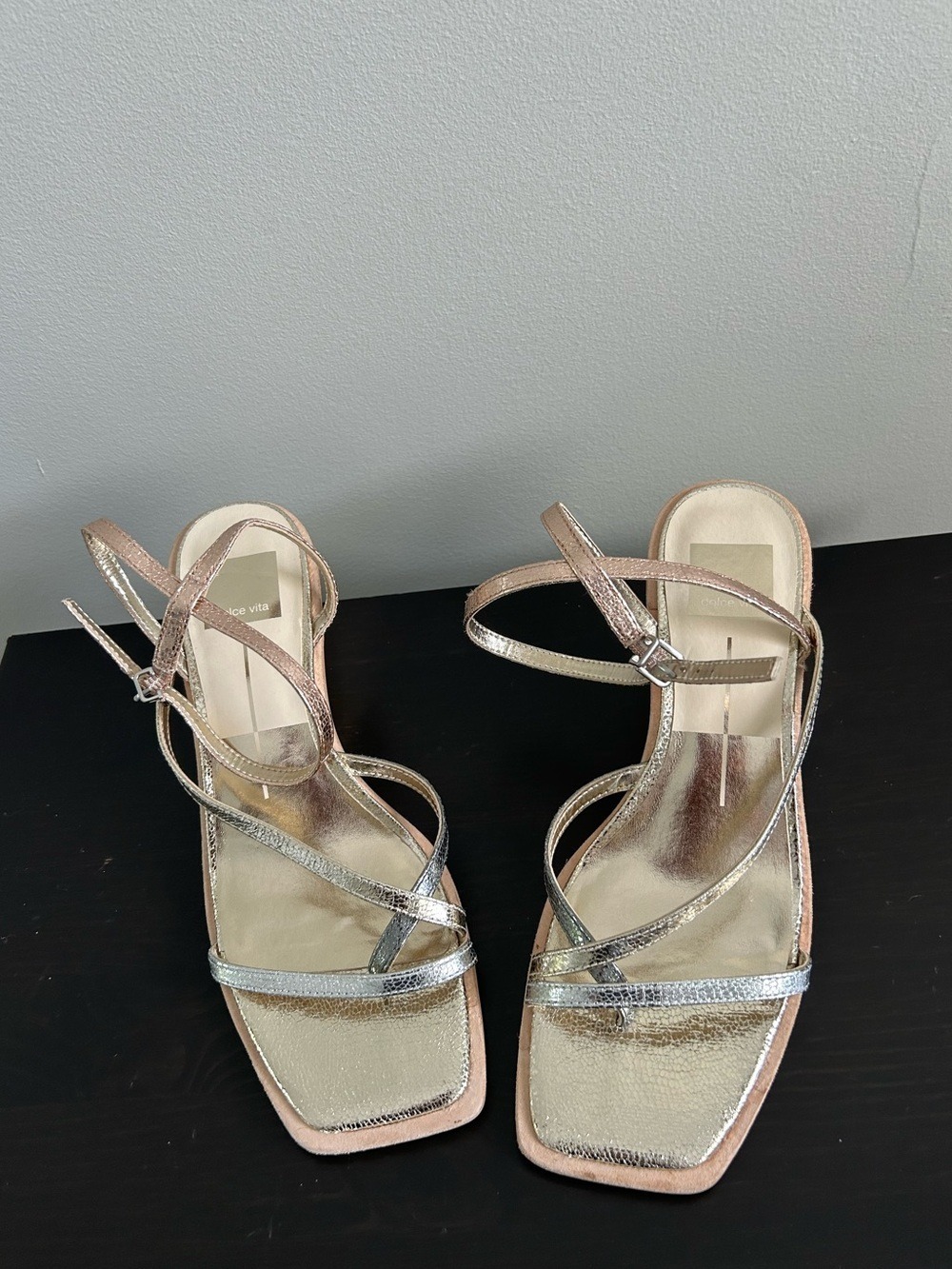 Dolce Vita Metallic Three-Tone Wedge Sandal - Rose Gold, Gold, Silver, Size 7.5 - Picture 4 of 14